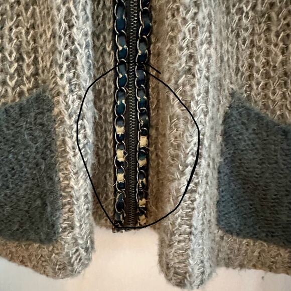 Alberto Makali Mohair Oversized Sweater Faux Leather Chain trim  Medium - Picture 7 of 7